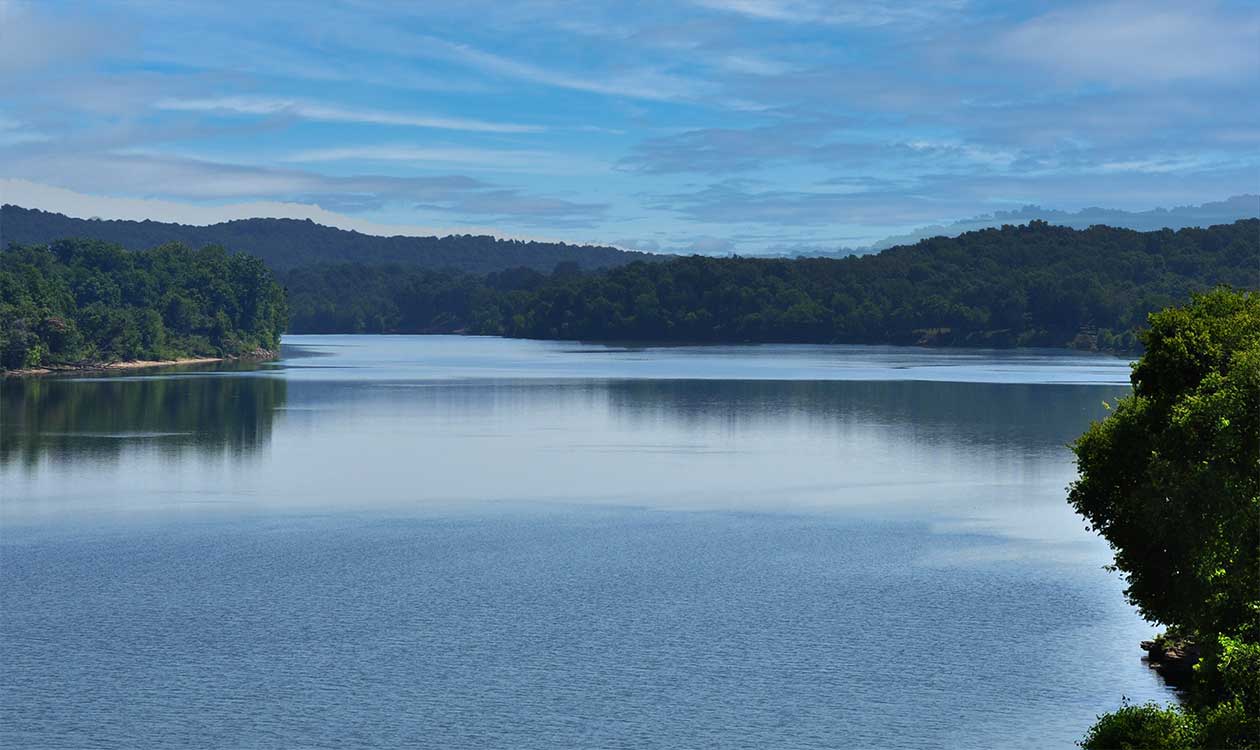 Looking downstream onto the Tennessee River